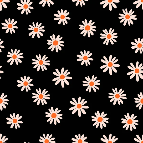 Çizimi Daisy Flowers Olan Soyut Çiçek Dokusu Şirin Küçük Çiçekleri — Stok Vektör