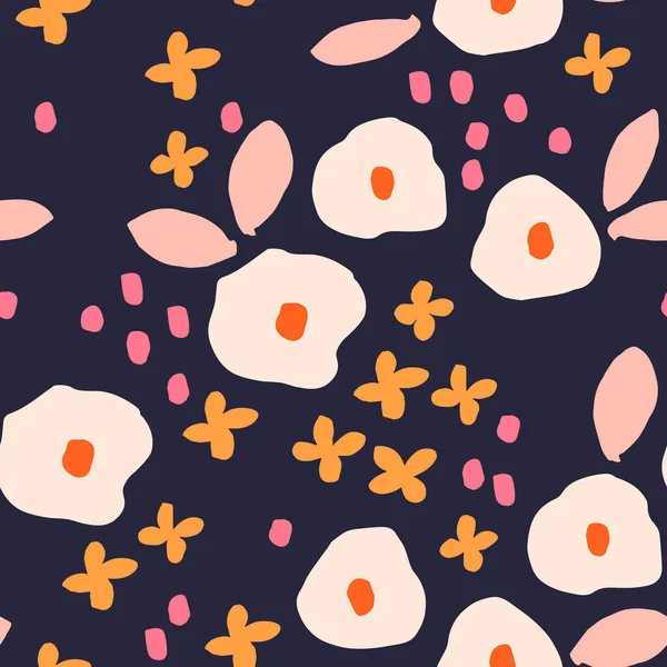 Belle Texture Féminine Avec Des Fleurs Audacieuses Motif Floral Vectoriel — Image vectorielle