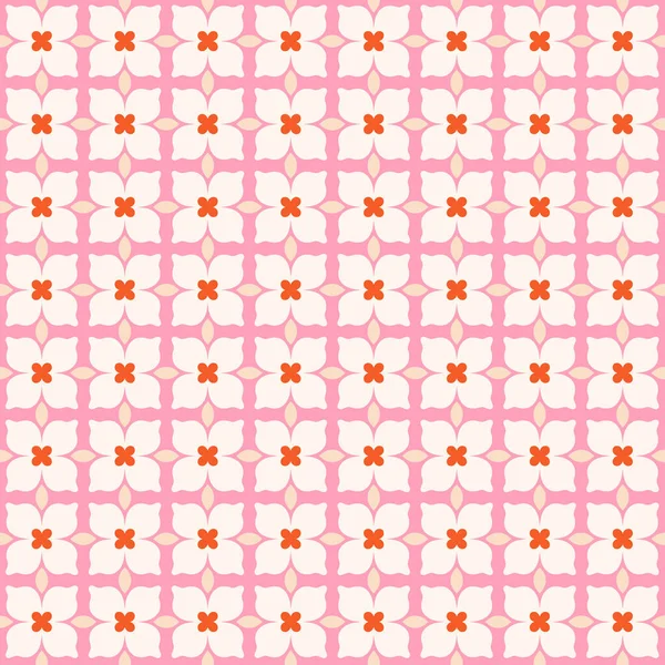 Klasický Geometrický Vzorec Abstraktní Květinová Textura Bezešvé Ornamenty Mřížky Květin — Stockový vektor