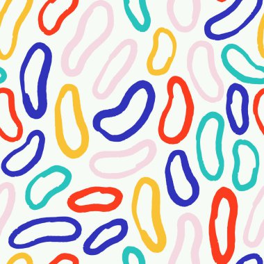 Mürekkep çizgileri olan vektör deseni. Organik şekilli, soyut, pürüzsüz doku. El çizimi mürekkep çizgileri arka plan.