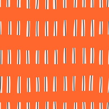 El çizgileri olan hoş, pürüzsüz bir desen. Soyut çizgili desen retro tarzında. Minimalist karalama çizgileri arkaplanı