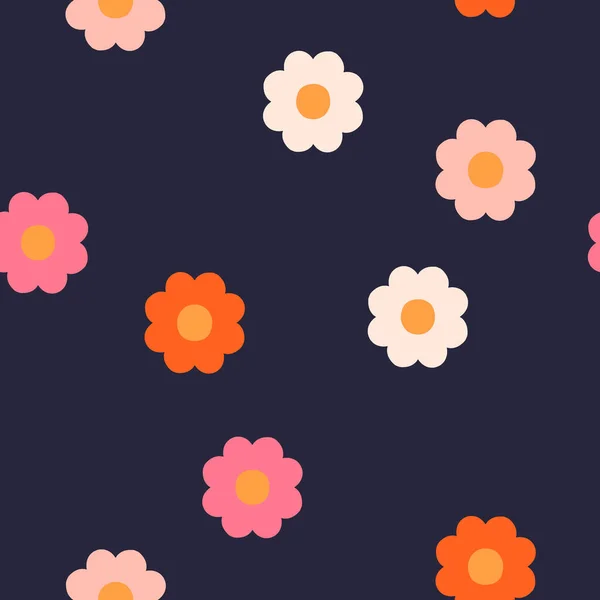 Textura Sem Costura Abstrata Com Flores Simples Padrão Floral Minimalista — Vetor de Stock