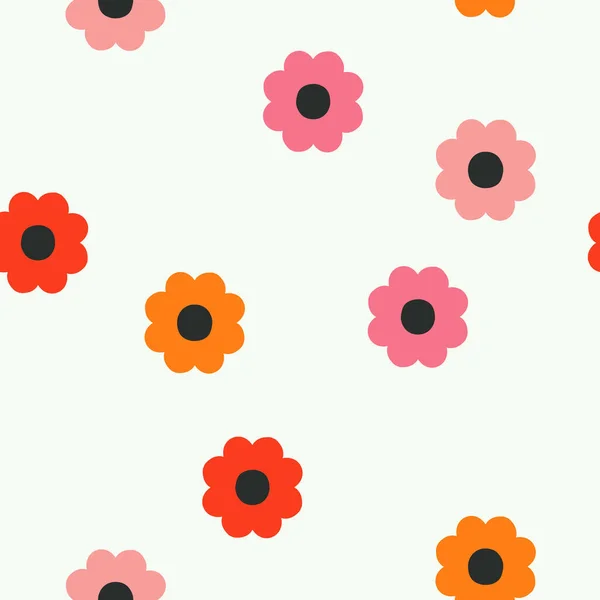 Textura Sin Costura Abstracta Con Flores Simples Patrón Vectorial Floral — Vector de stock