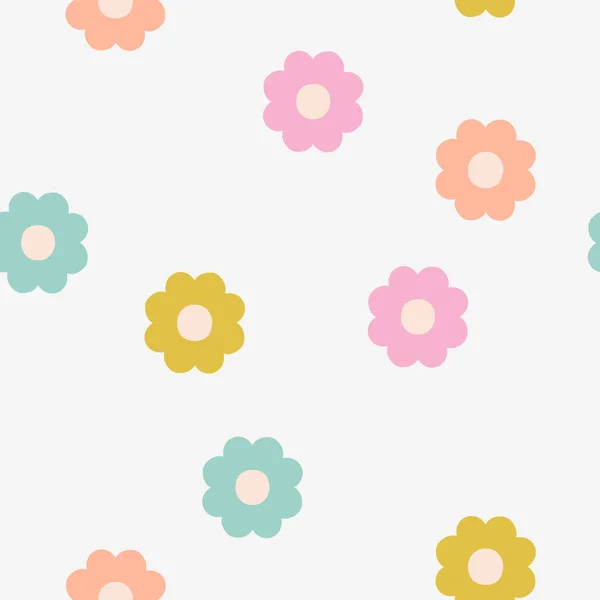 Textura Sem Costura Abstrata Com Flores Simples Padrão Floral Minimalista — Vetor de Stock