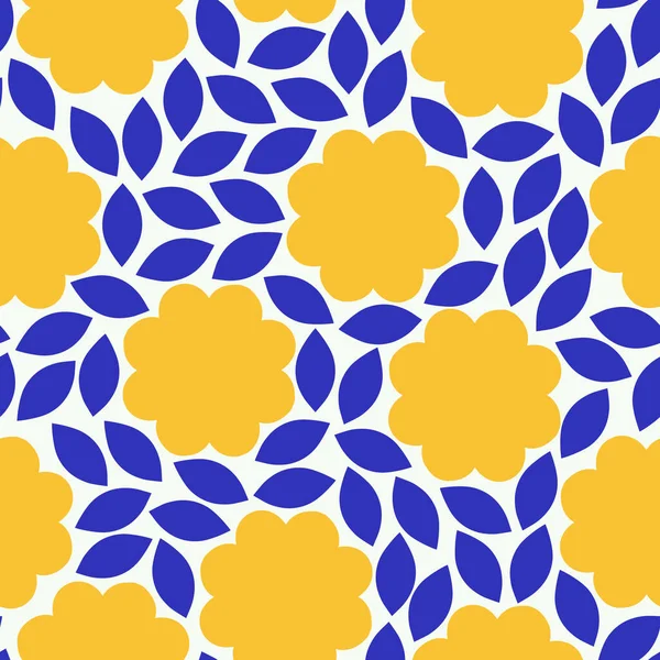 Schöne Nahtlose Muster Mit Stilisierten Blumen Und Blättern Vektorabstrakte Florale — Stockvektor