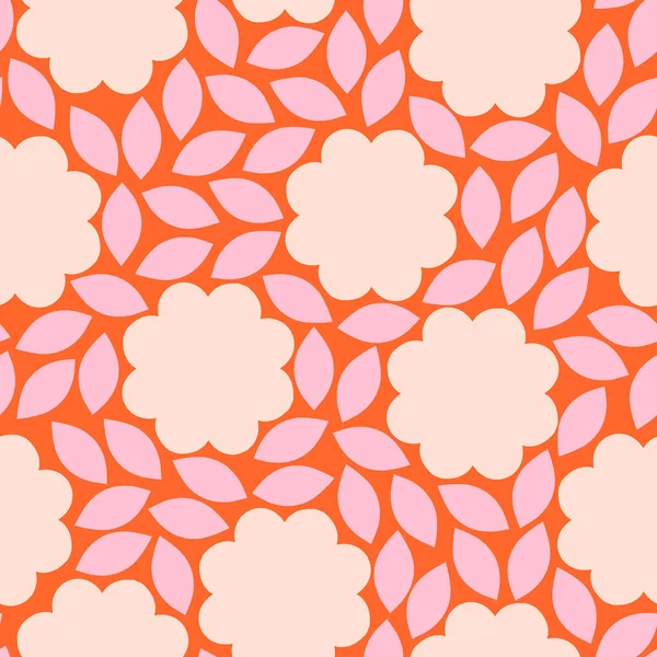 Beautiful Seamless Pattern Stylised Flowers Leaves Vector Abstract Floral Texture — Stock Vector
