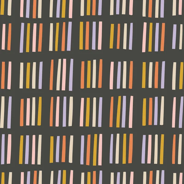 Абстрактный Узор Стиле Ретро Бесшовная Текстура Нарисованными Вручную Линиями Цветной — стоковый вектор