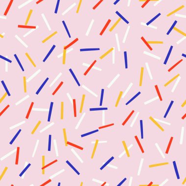 Çizgili konfetiyle şirin, basit bir doku. Karmaşık çizgileri olan kusursuz bir desen. Soyut yaratıcı arkaplan