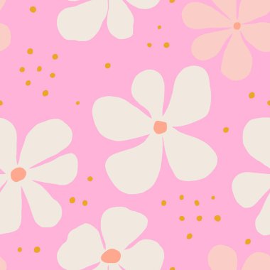 Güzel çiçeksiz desen. Elle çizilmiş çiçekli vektör dokusu. Geçmişe dönük kusursuz çiçek arkaplanı