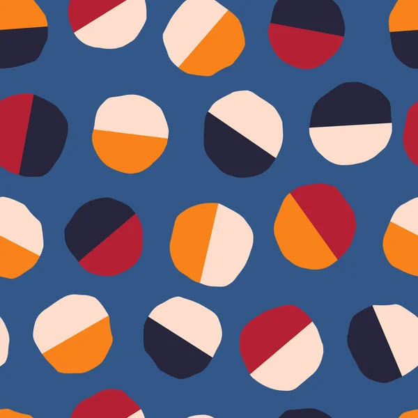 Zabawny Geometryczny Bezszwowy Wzór Kolorowymi Okrągłymi Kształtami Cute Wektor Tekstury Wektory Stockowe bez tantiem