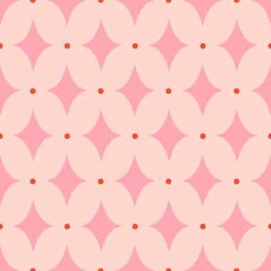 Noktalı ve yıldız şekilli elementli kusursuz vektör deseni. Modern tarzda klasik geometrik dokular. Zarif arkaplan