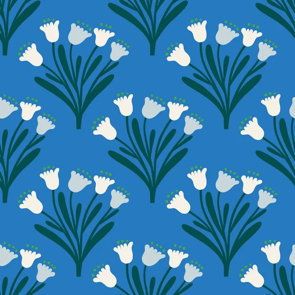 Schöne Florale Muster Mit Handgezeichneten Sträußen Vektornahtlose Textur Mit Sich lizenzfreie Stockillustrationen