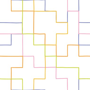 Doodle Çizgileri olan soyut ve kusursuz desen. El Çizilmiş Çizgili Çizgiler dokusu. Basit Renkli Tasarım 