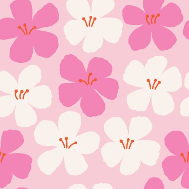 Elle çizilmiş çiçekli kusursuz çiçek tasarımı. Retro Stili Çiçekli Modern Doğal Arkaplan. Zarif ve Sanatsal Doku