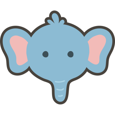 Fil suratlı hayvan çizgi filmi.