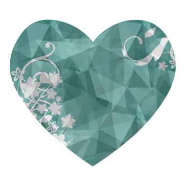 Çizgi sanatı ile renkli kalp çokgeni