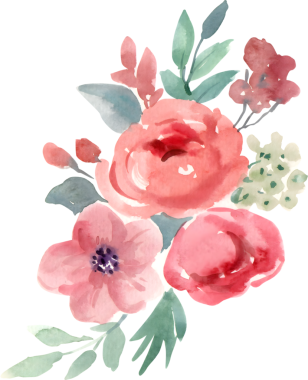 Sevgililer Günü suluboya için gül çiçeği ve buket dekor