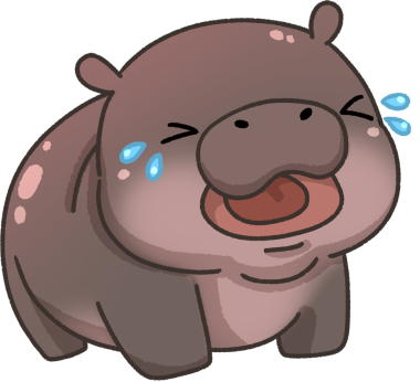 Şirin pigme hippo karikatür dijital resim