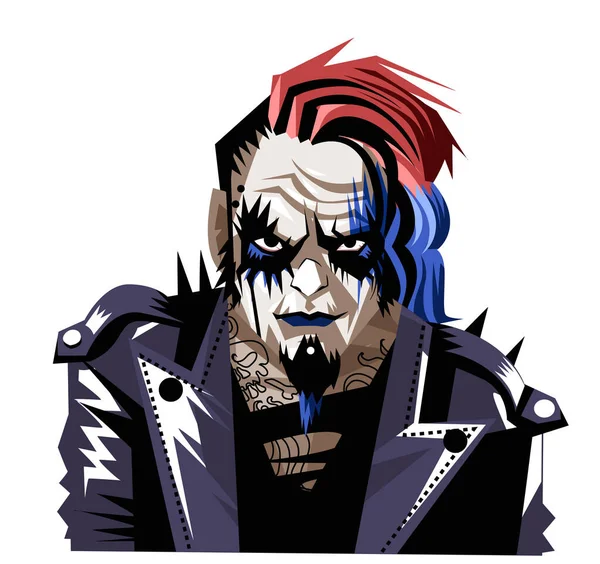 Punk Rock Make Gek Clown — Stockvector