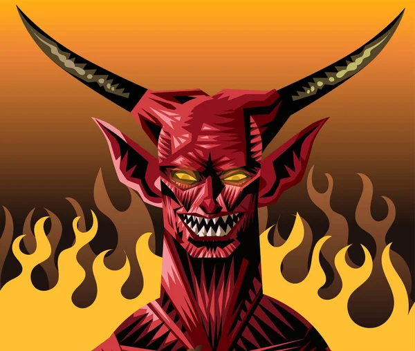 Ond Djävul Röd Demon Helvetet Stockvektor