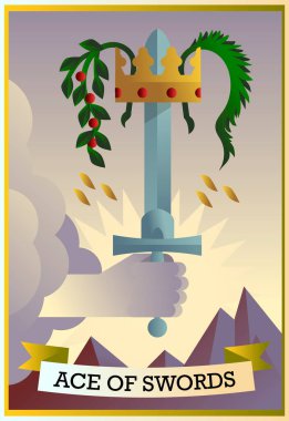 Kılıçların ası küçük arkana tarot kartı