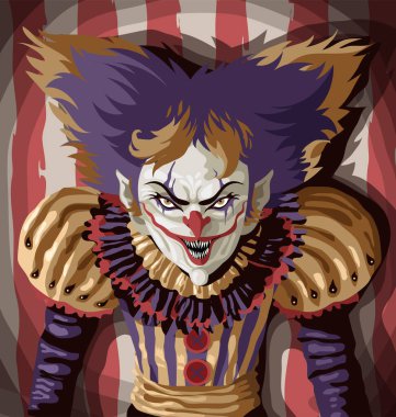 Sirkteki kötü deli palyaço.