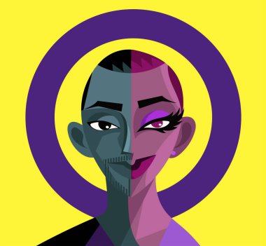 Intersex lgbt gururlu bayrak ve kişi
