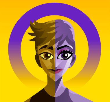 Intersex lgbt gururlu bayrak ve kişi