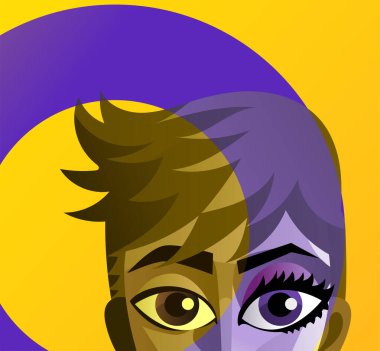Intersex lgbt gururlu bayrak ve kişi