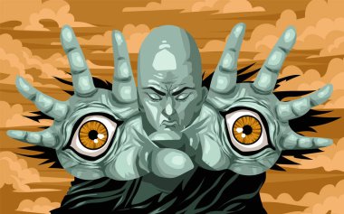 Japon folkloru efsanesine göre elleri ve gözleri olan bir adam