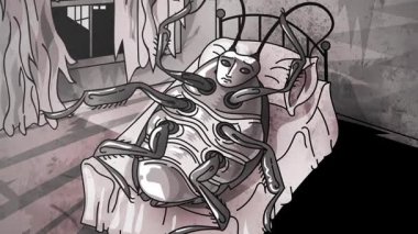 Böcek hamamböceği başkalaşımı bir odada