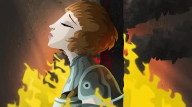 Ateşin içindeki Aziz Joan.