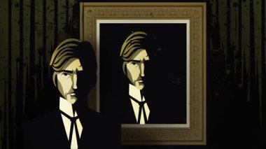 bozuk çerçeveli resim portresi