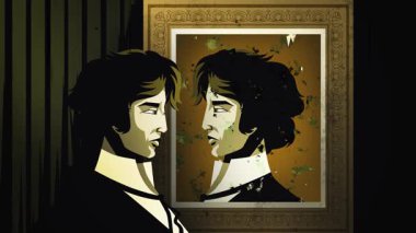 bozuk çerçeveli resim portresi