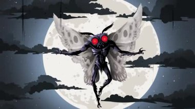 Gecenin içinde garip uçan güve adam