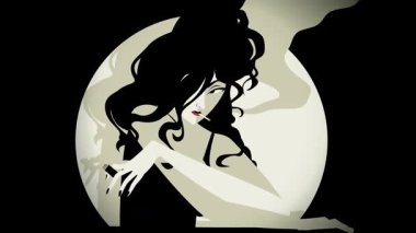 Siyah kadın sigara içiyor.