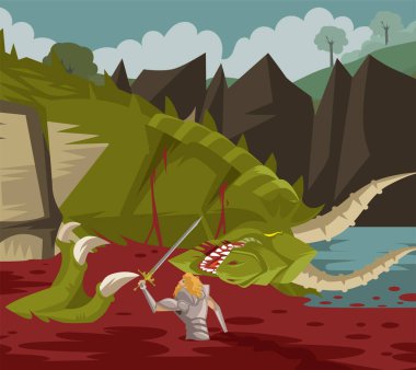 İskandinav mitoloji kahramanı ejderha kanıyla yıkanıyor.