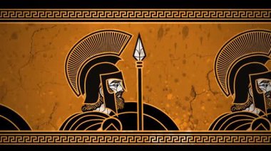 Antik Yunan tarzı Sparta ordusu yürüyor