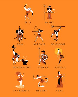 Yunan mitoloji tanrı ve tanrıça koleksiyonu 