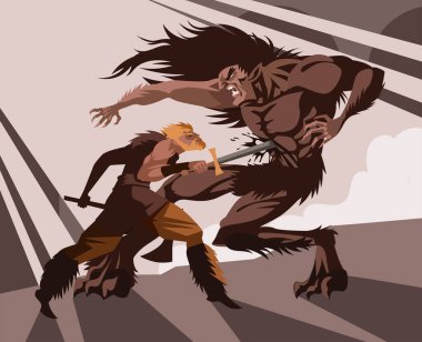 Beowulf ve el bombası canavarı.