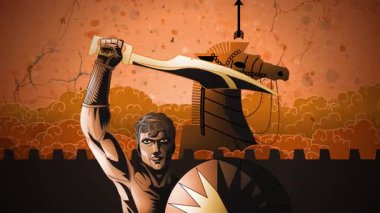 Truva Aşıkları Truva Atı 'nın arkasında bağırıyor