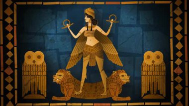 İştar kanatlı mezopotamya tanrıçası