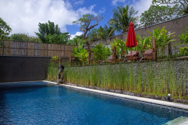 luxurious tropical swimming pool for summer vacation leisure