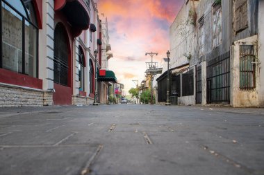 Kota Lama or Old City, Semarang downtown street with old historical building  clipart