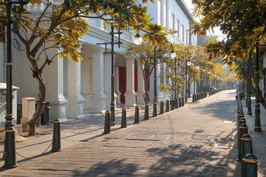 Kota Lama or Old City, Semarang downtown street with old historical building  clipart