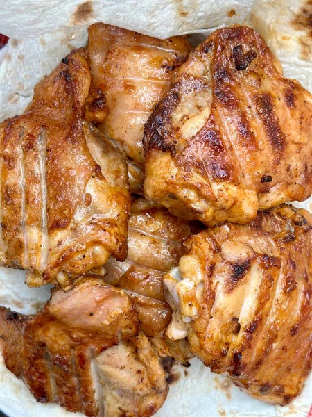 Grilled Meat Chicken Close High Quality Photo — Stock Photo, Image
