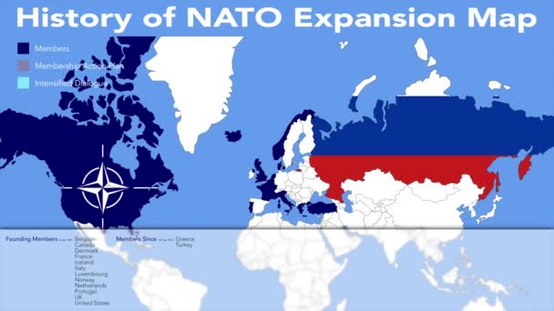 Nato 北大西洋条約機構 の歴史の拡大図 — ストック動画