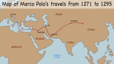Interactive map of Marco Polo's travels from 1271 to 1295