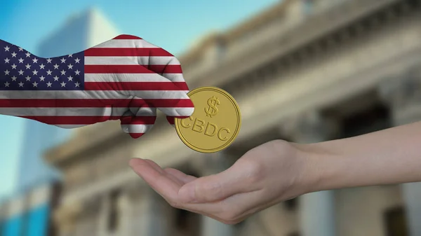Cbdc Verenigde Staten Amerika Begint Het Project Van Centrale Bank Stockfoto