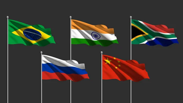 Brics Nouveau Groupe États Afrique Sud Brésil Russie Inde Chine — Photo